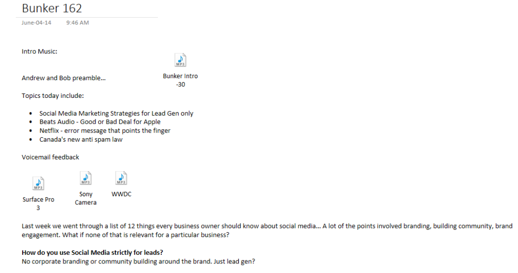 OneNote for Podcasters
