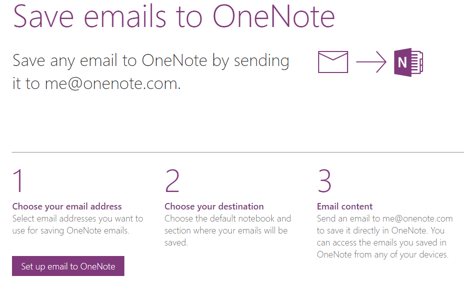 Send email to your OneNote account